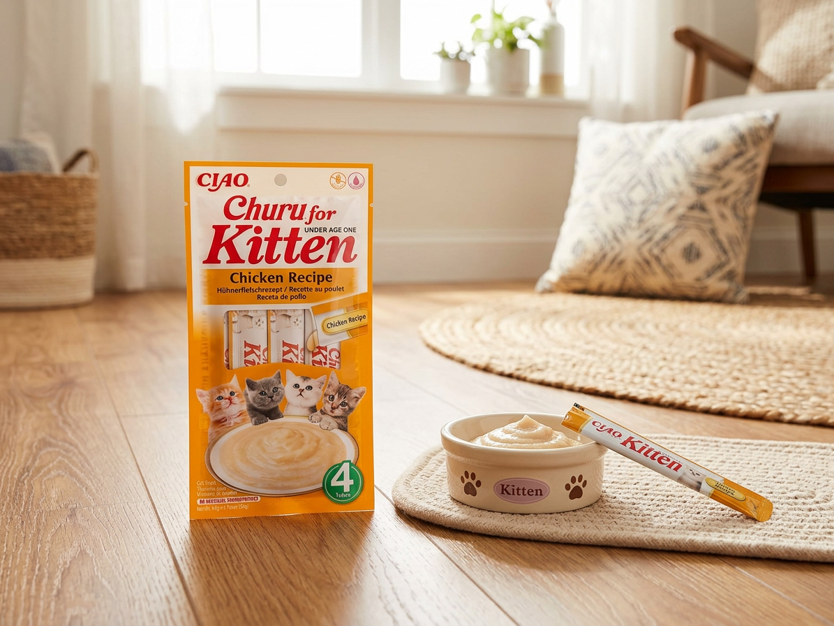 Churu Kitten masové pyré - kuře 4x14g