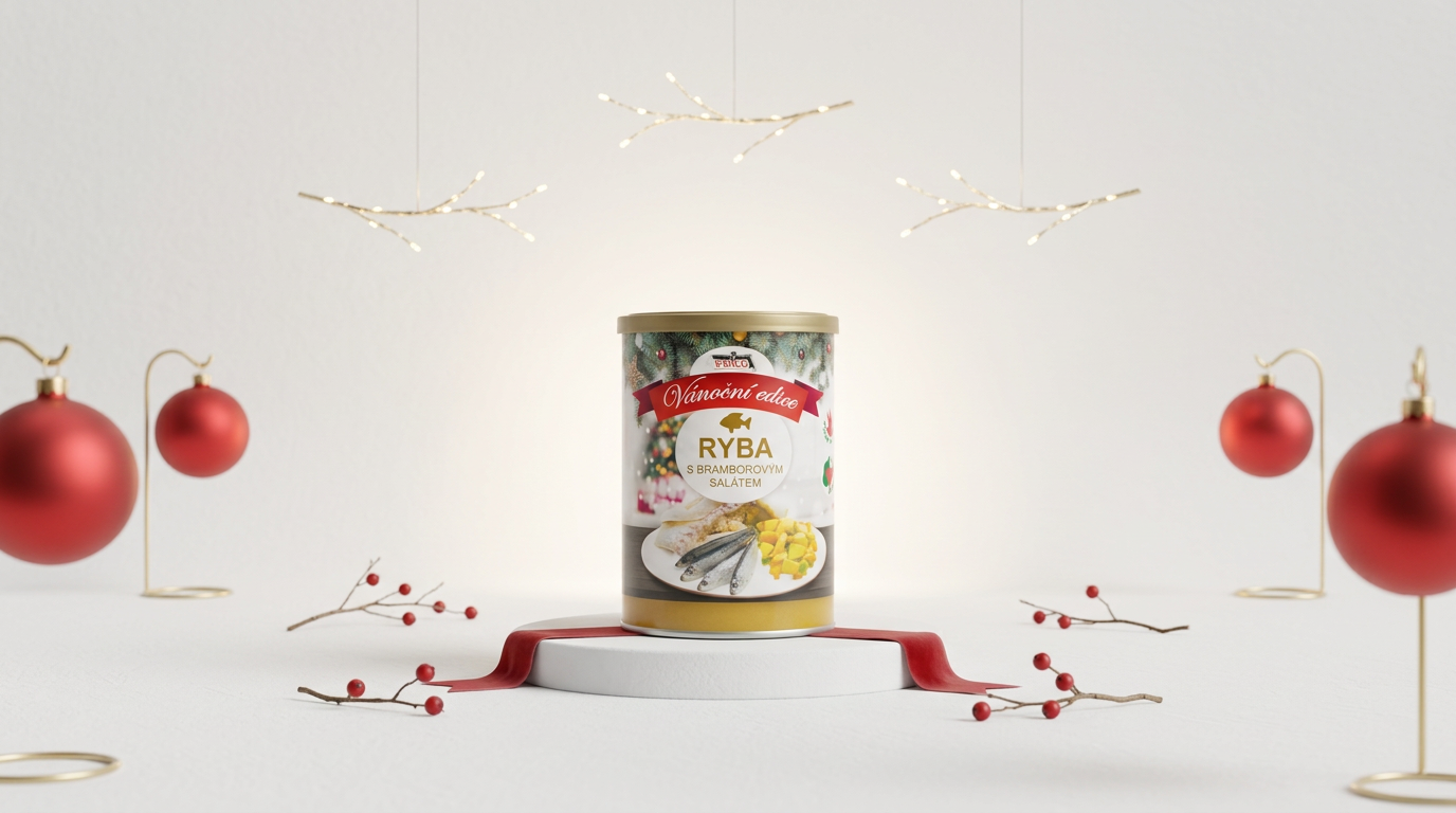 FALCO Ryba s bramborovým salátem Vánoční edice, konzerva 400 g