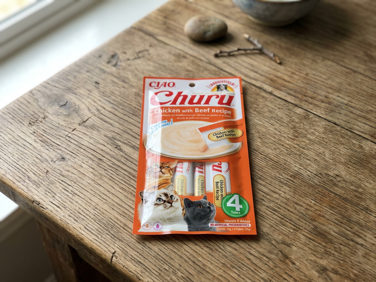Churu cat masové pyré - kuře, hovězí 56g