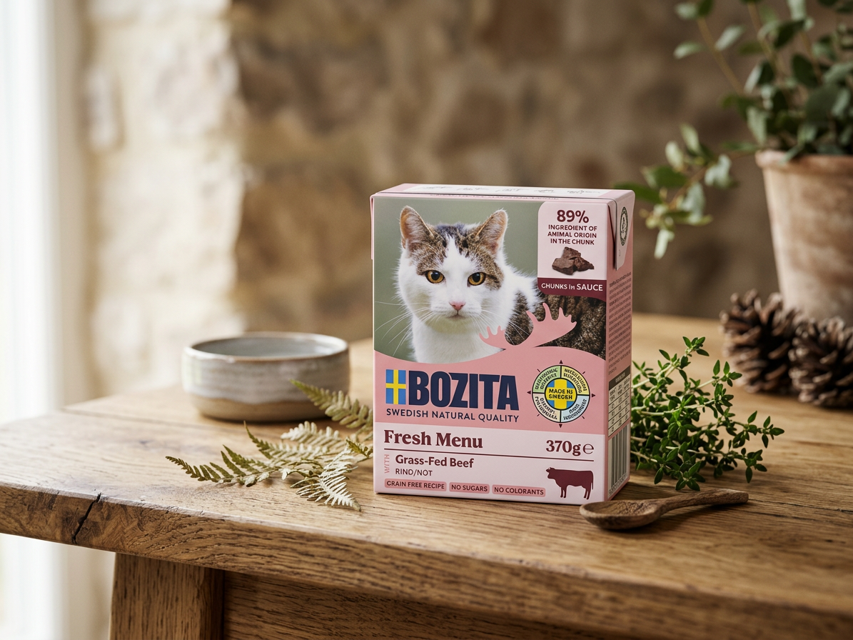 Bozita Cat kousky v omáčce s hovězím, tetrapak 370 g