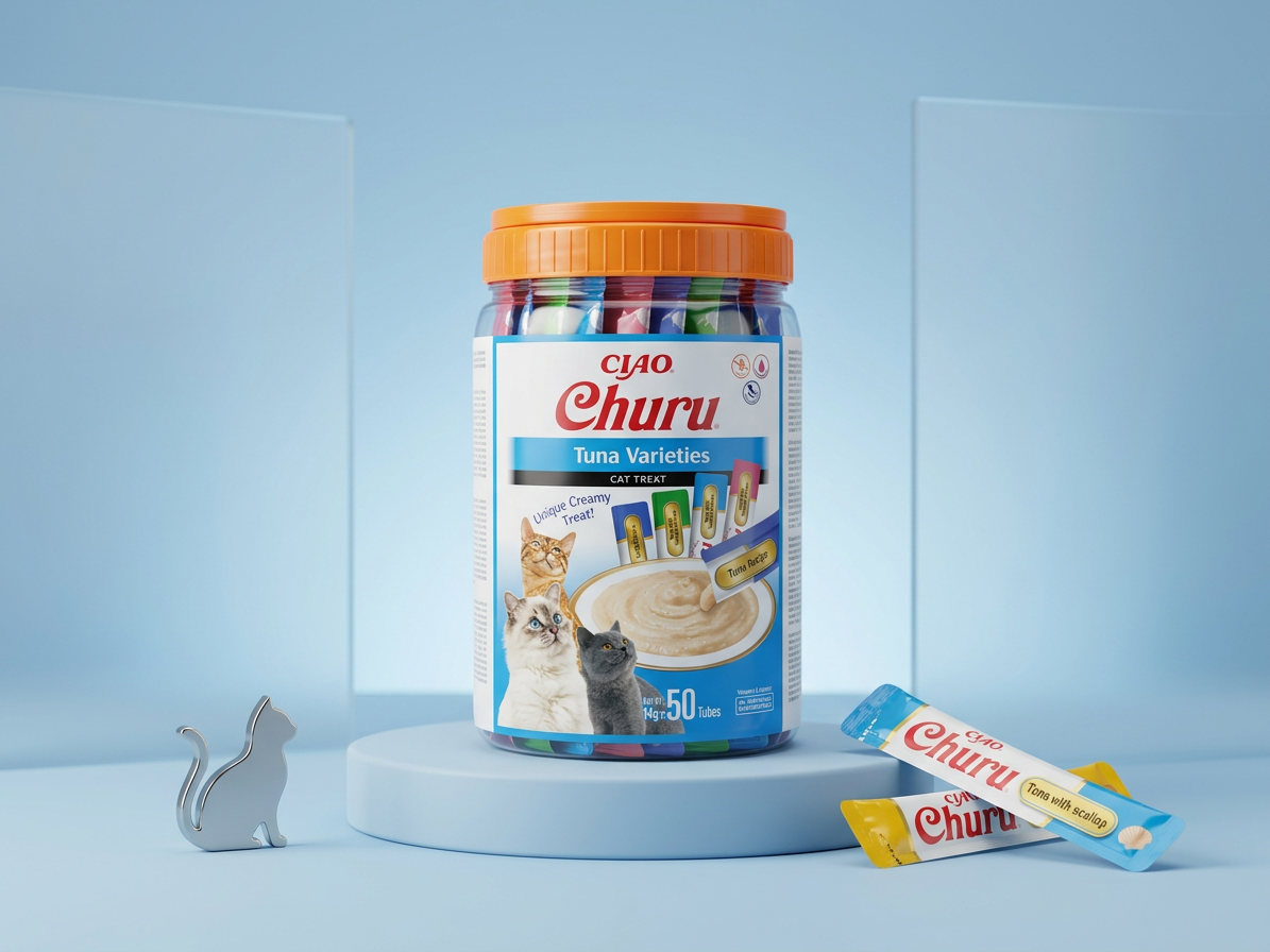 Churu cat masové pyré mix - tuňák 700g