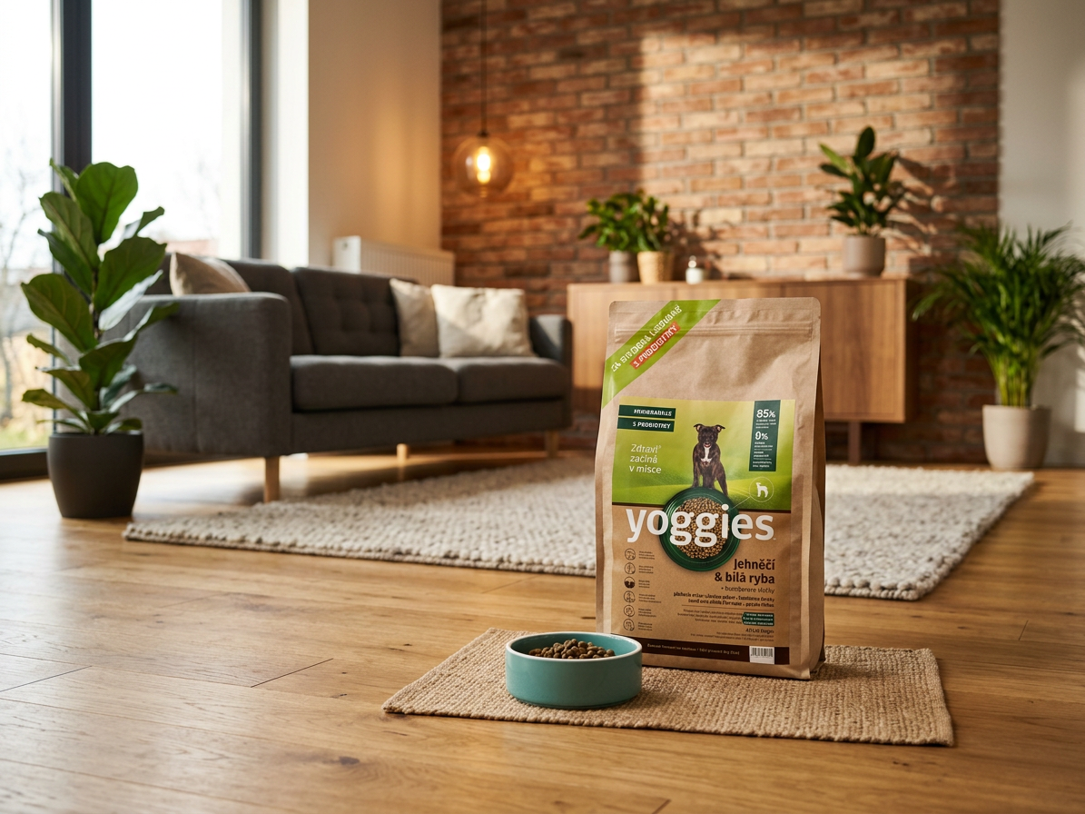 Yoggies MINIGRANULE jehněčí a bílá ryba s probiotiky 5 kg