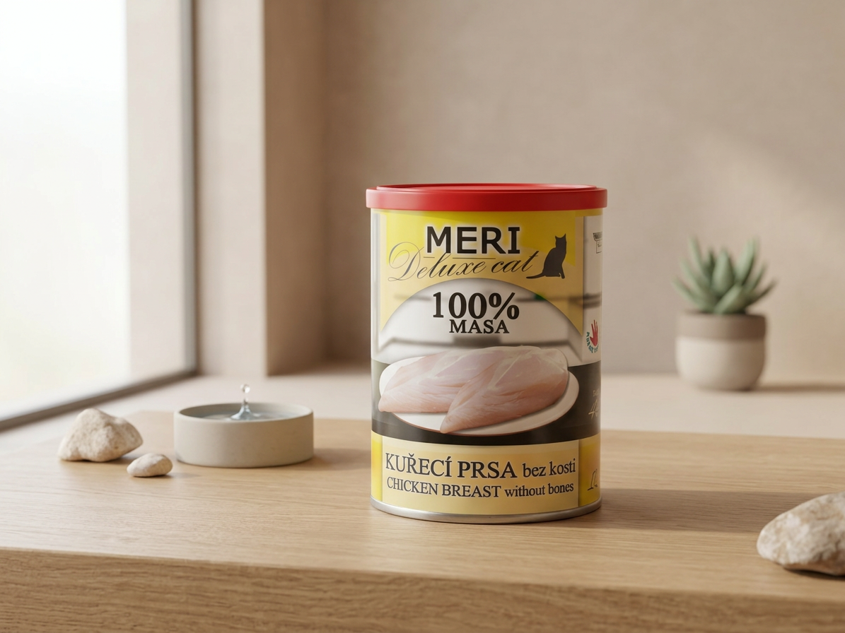 MERI Deluxe Cat kuřecí prsa bez kosti, konzerva 400 g
