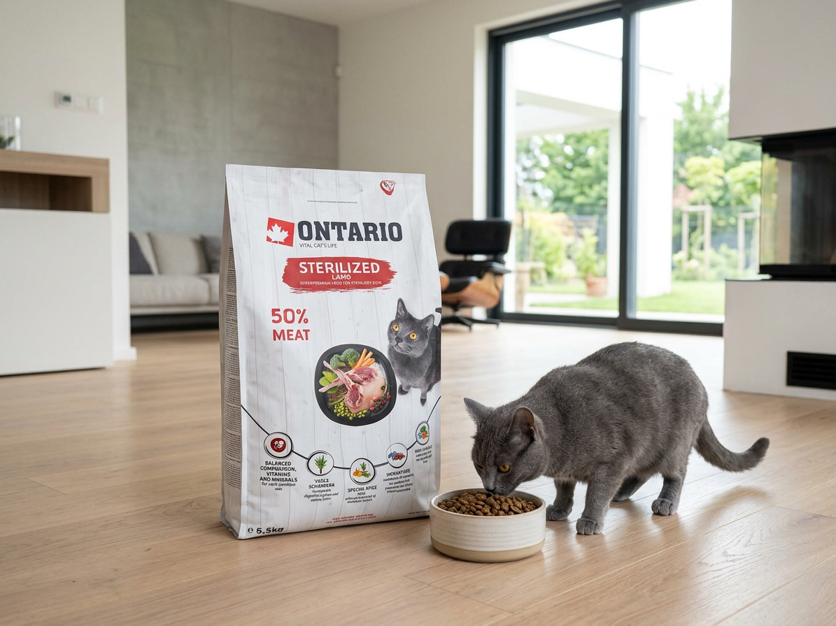 Ontario Cat Sterilised Lamb 6,5 kg – krmivo pro sterilizované kočky
