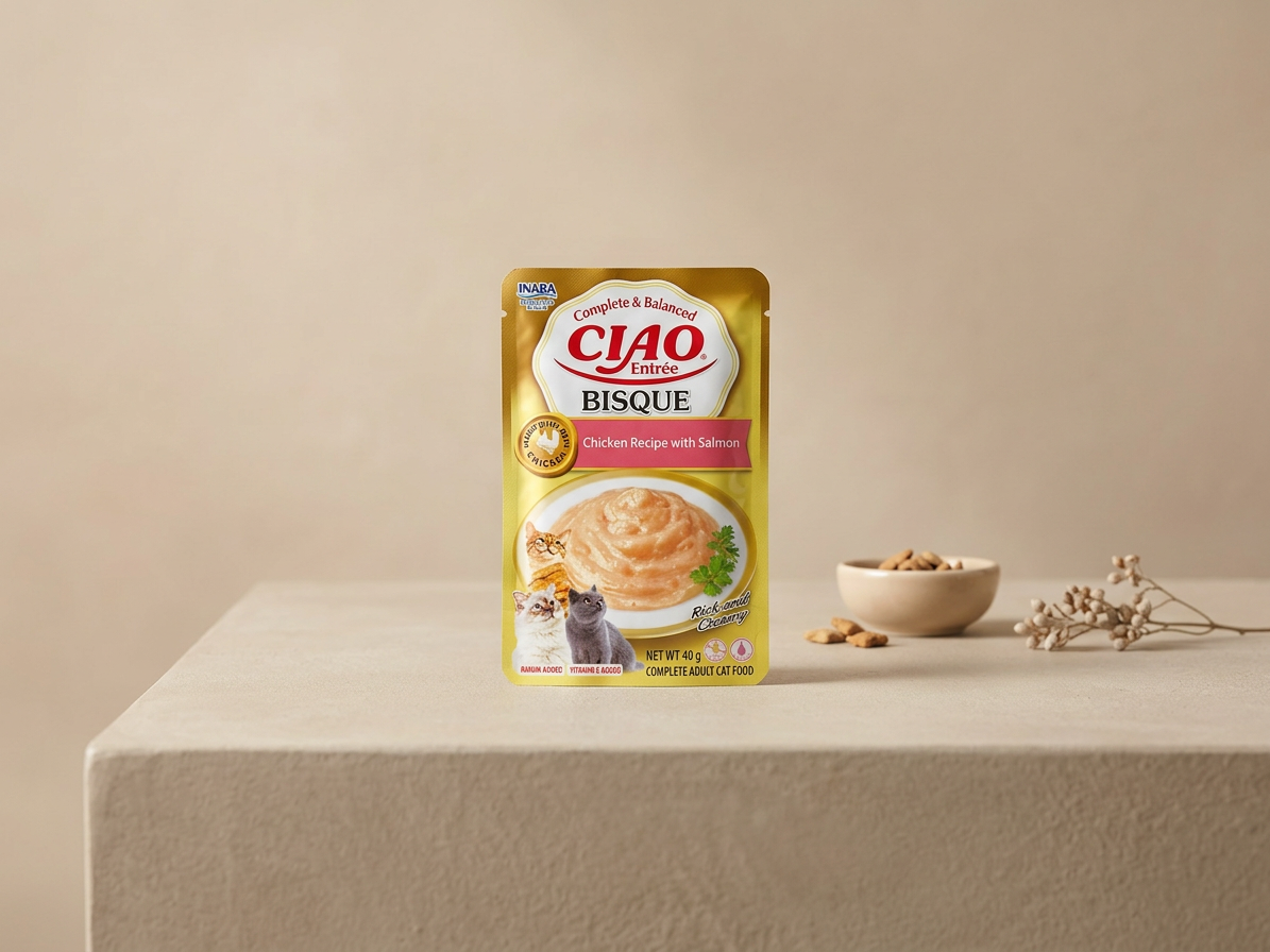 Kapsička pro kočky Churu Cat Entrée Bisque Chicken Recipe with Salmon, 40 g