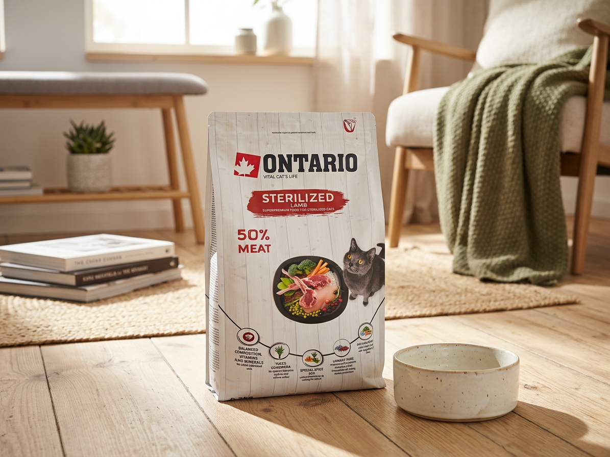 Ontario Cat Sterilised Lamb 2 kg – granule pro sterilizované kočky