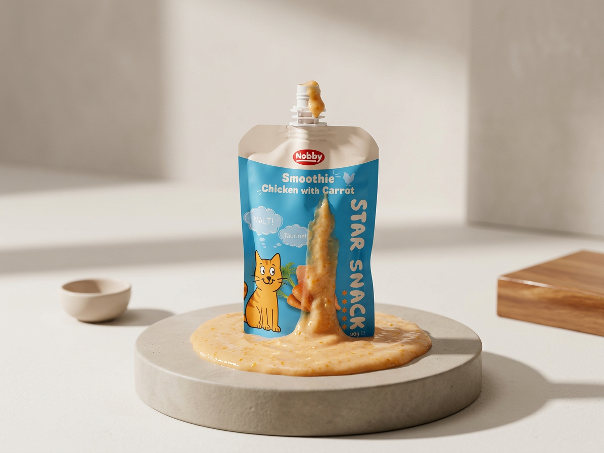 Kapsička pro kočky Nobby StarSnack SMOOTHIE kuřecí s mrkví a sladem, cca 90 g