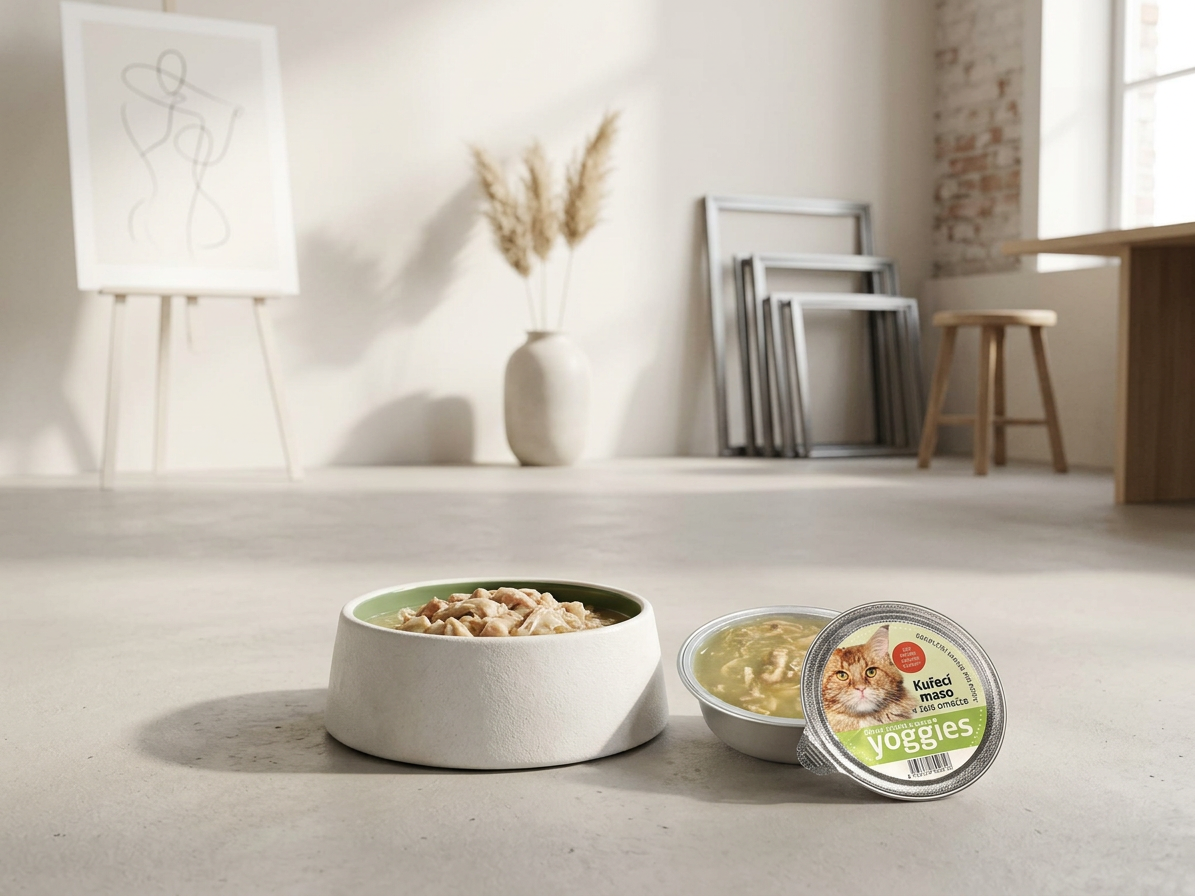 Mistička pro kočky Yoggies s kuřecím masem a želé omáčkou, 85g