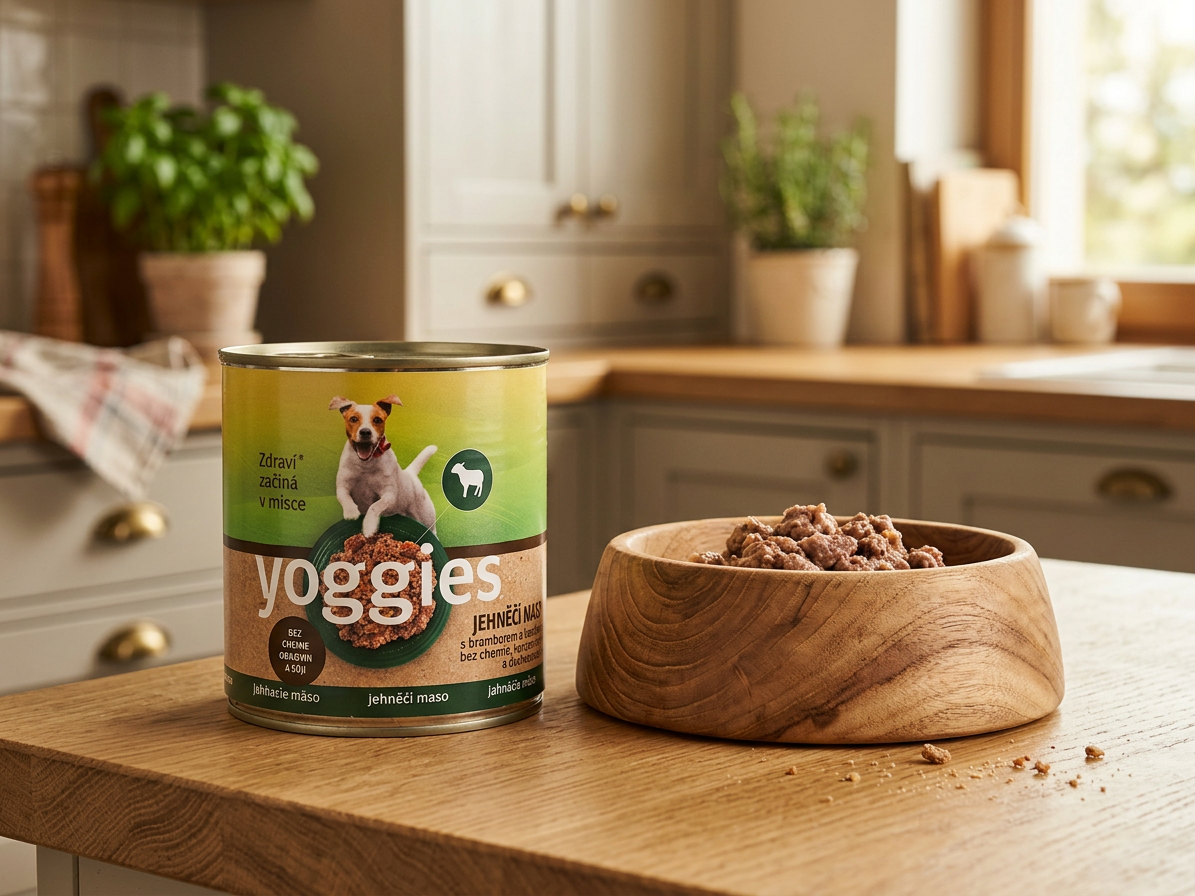 Konzerva pro psy Yoggies jehněčí s bramborem a karotkou 200g