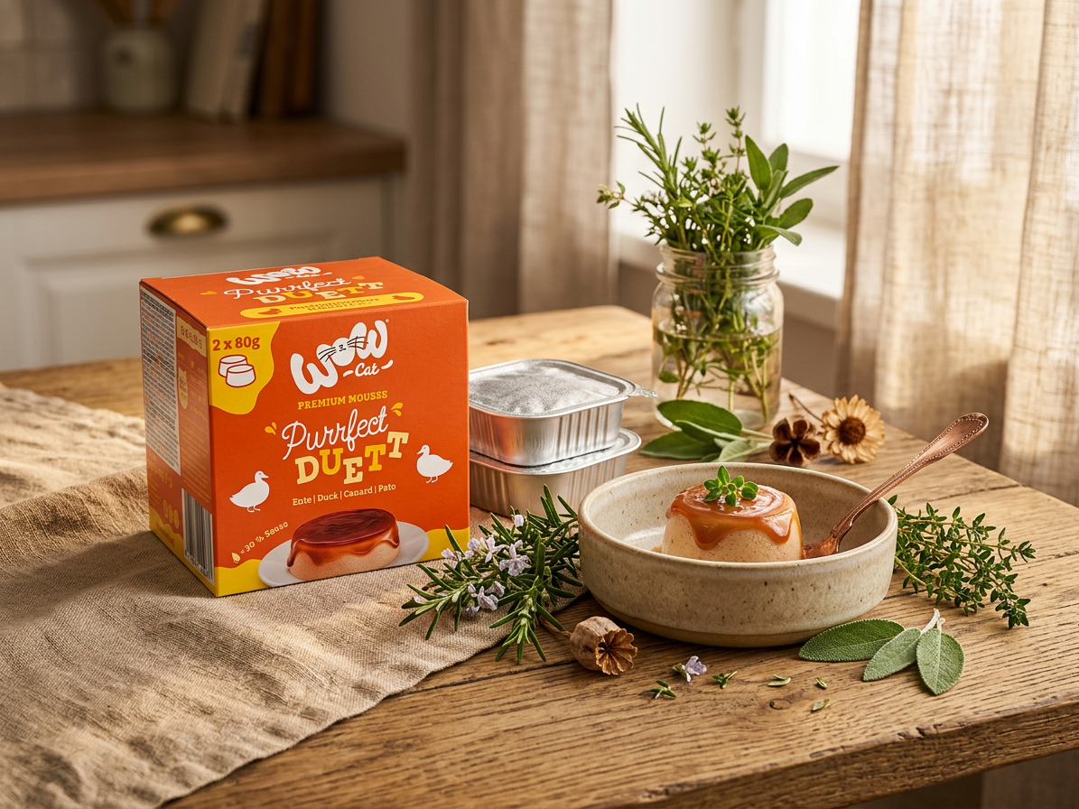 WOW Cat konzerva Purrfect Duett Kachna se šantou 2x80g