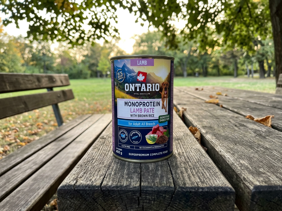 Konzerva Ontario Adult monoprotein jehněčí pate s hnědou rýží 400g
