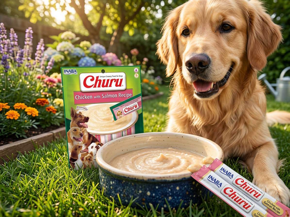 Inaba Churu dog snack kuře & losos 8x 20g