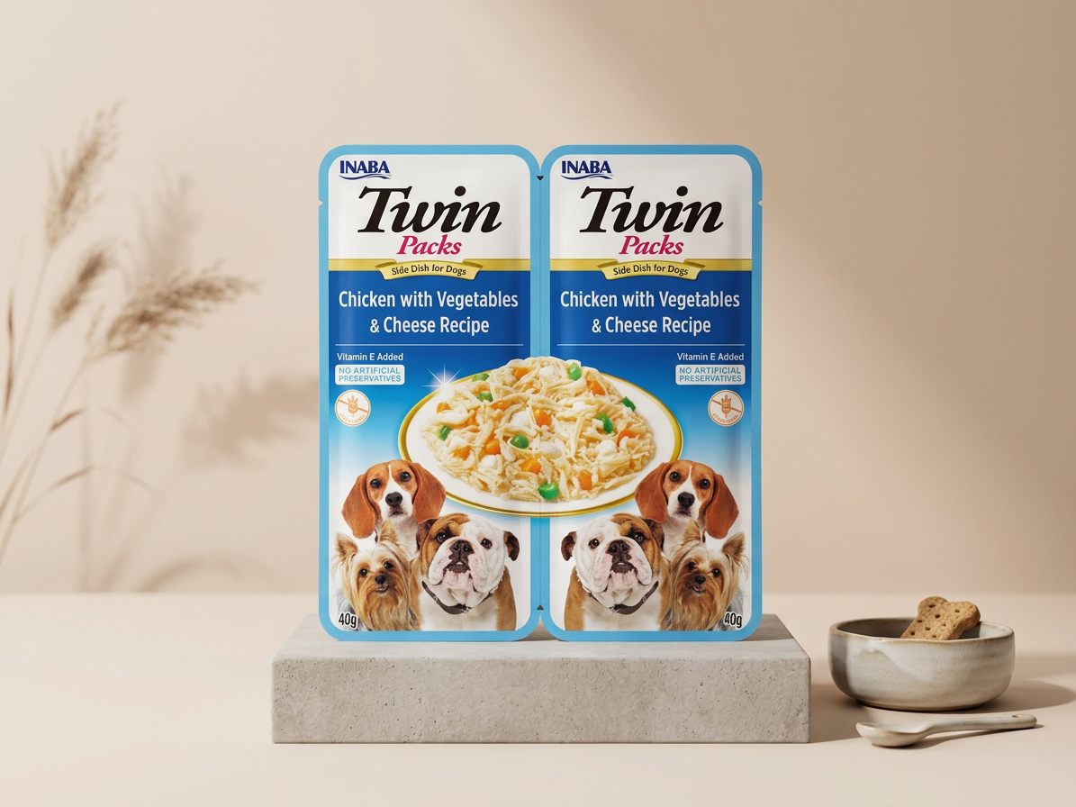 Kapsička Churu Dog Twin Packs - kuře, zelenina a sýr ve vývaru 80g