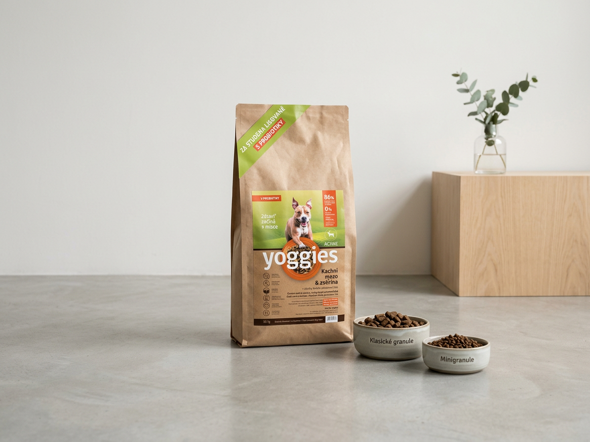 Yoggies Active kachna a zvěřina – lisované za studena 15 kg