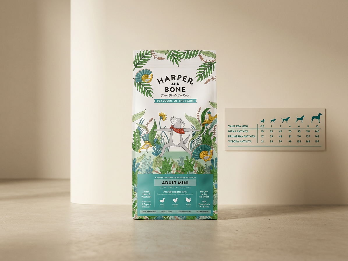 Harper & Bone Dog Adult Mini příchutě farmy – vzorek 100 g