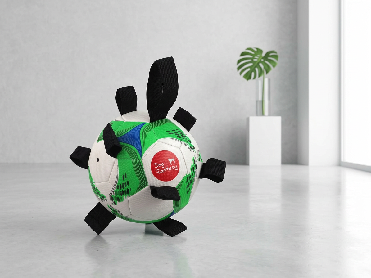 Hračka Dog Fantasy míč fotbalový s úchytky pro psy 22cm