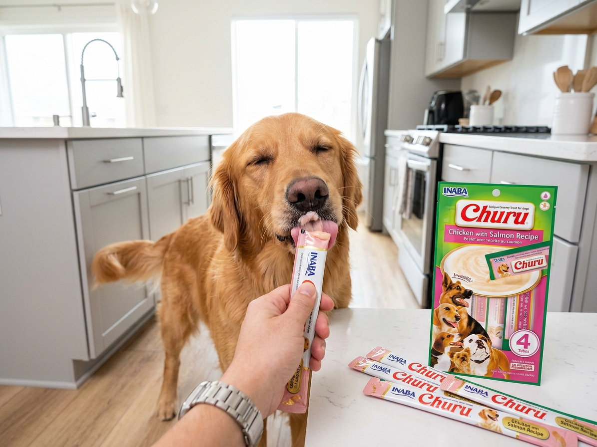 Inaba Churu dog snack kuře a losos 4x14 g