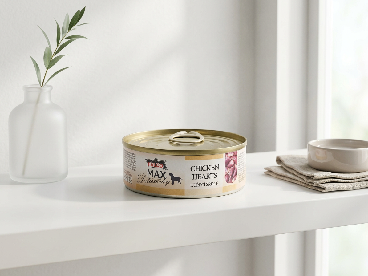 MAX Deluxe Dog kuřecí srdce, konzerva 80 g