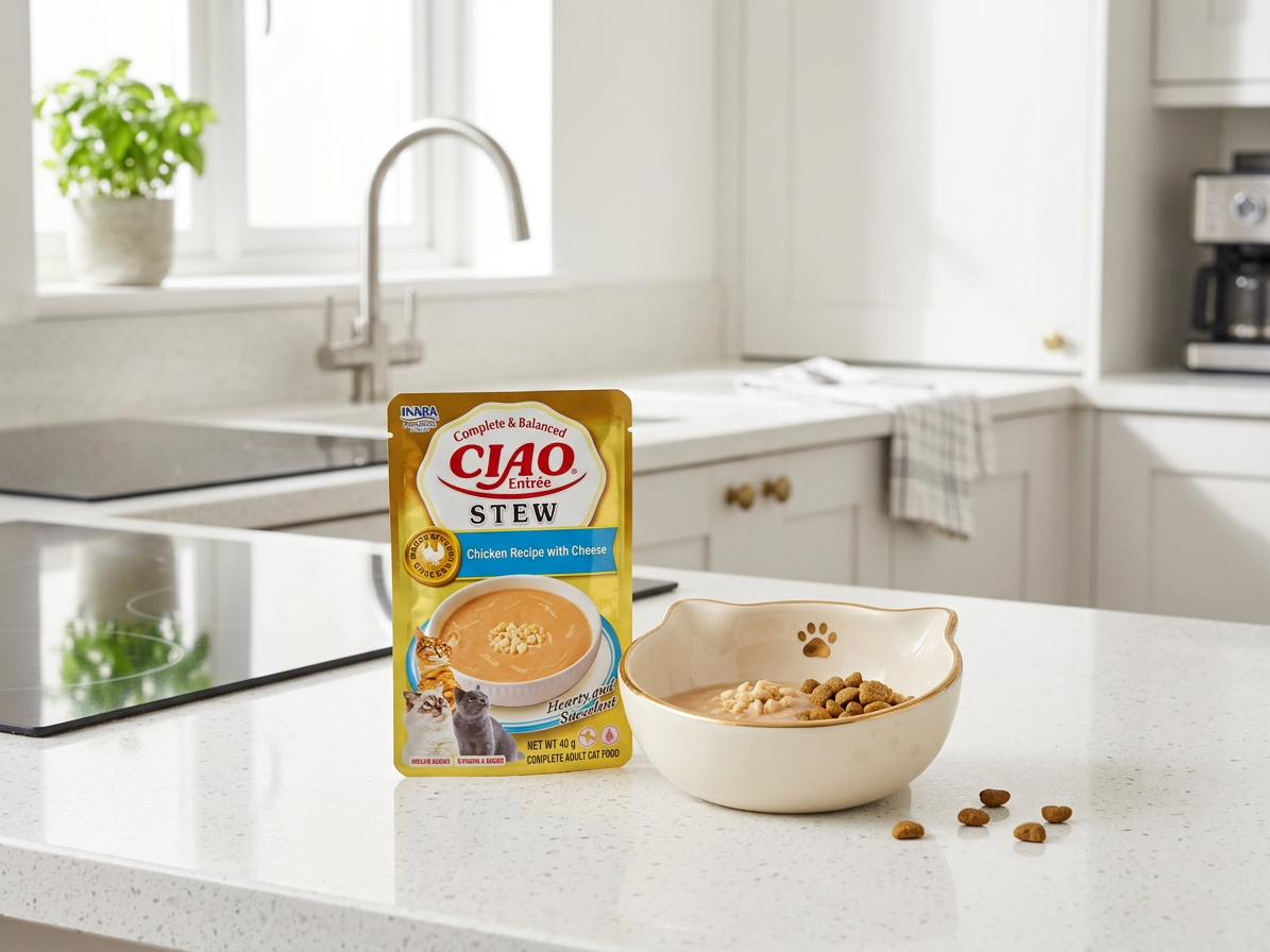 Kapsička pro kočky Churu Cat Entrée Stew Chicken Recipe with Cheese, 40 g