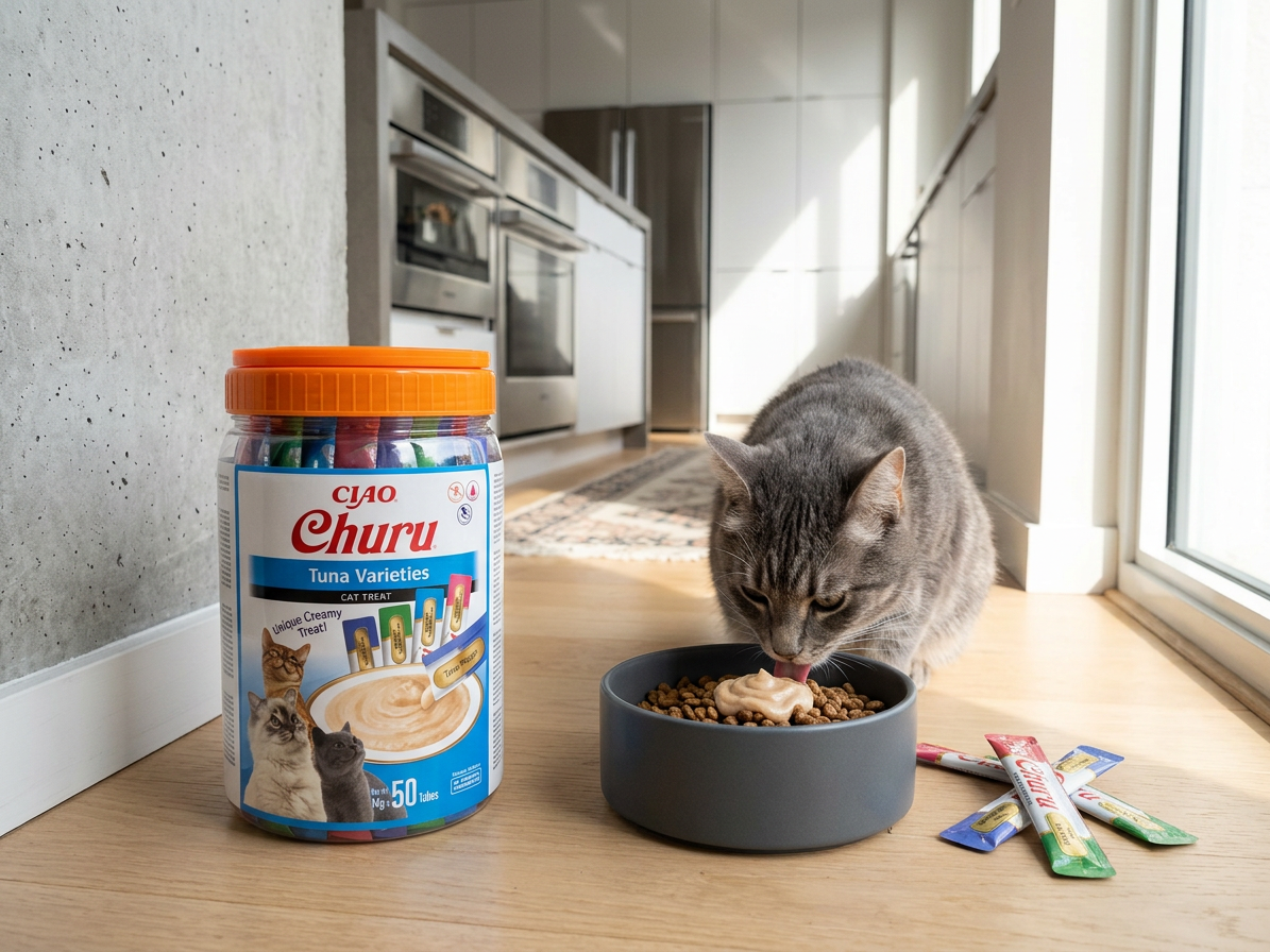 Churu cat masové pyré mix - tuňák 700g