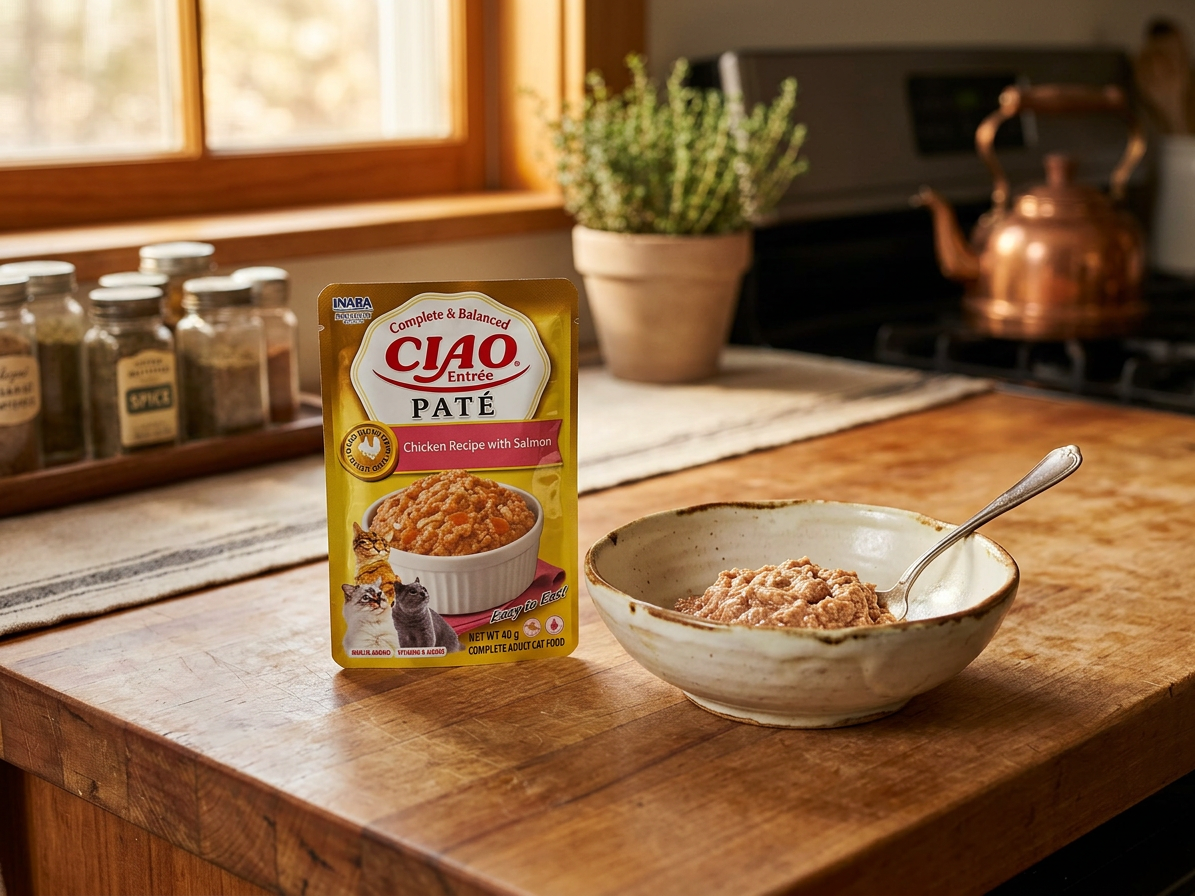 Kapsička pro kočky Churu Cat Entrée Paté Chicken Recipe with Salmon, 40 g