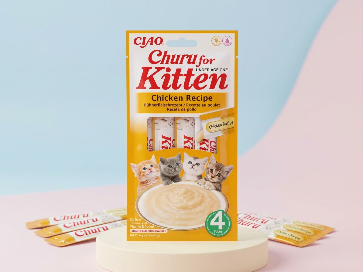 Churu Kitten masové pyré - kuře 4x14g