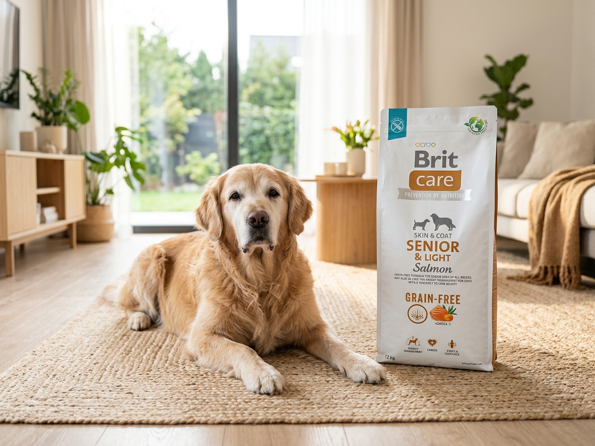 Brit Care Dog Grain-free Senior & Light losos a brambory 12 kg