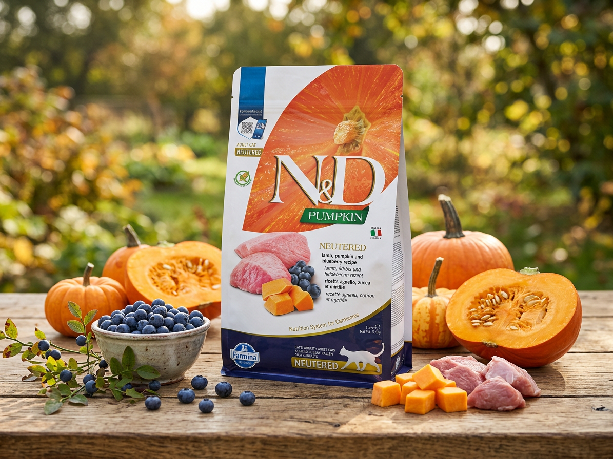 N&D Pumpkin CAT Neutered Lamb & Blueberry pro kastrované kočky 1,5 kg
