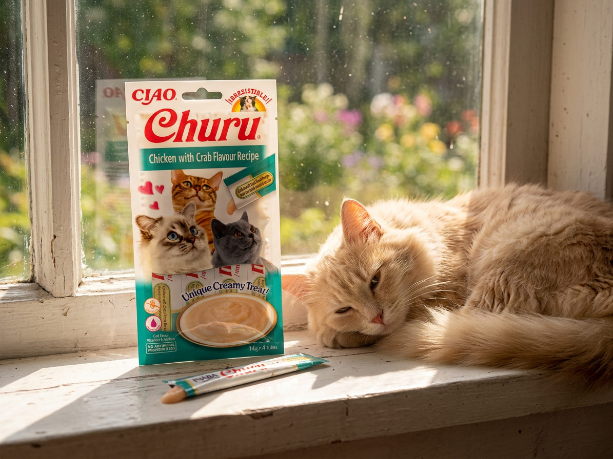 Churu cat masové pyré - kuře, krab 56g