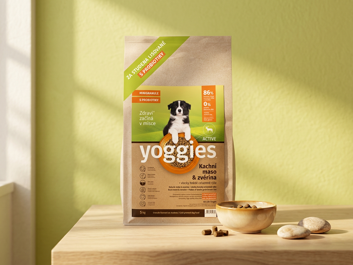 Yoggies Active minigranule kachna a zvěřina lisované za studena 5 kg