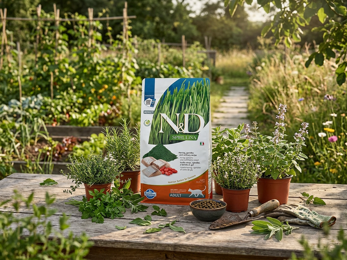 N&D Spirulina Cat Adult se sleděm a kustovnicí 1,5 kg