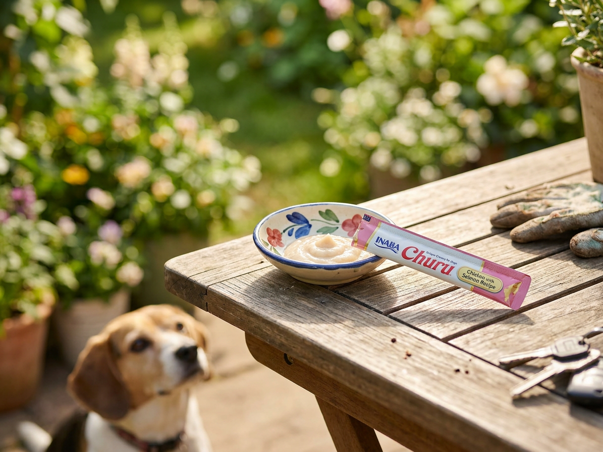 Inaba Churu dog snack kuře a losos 4x14 g