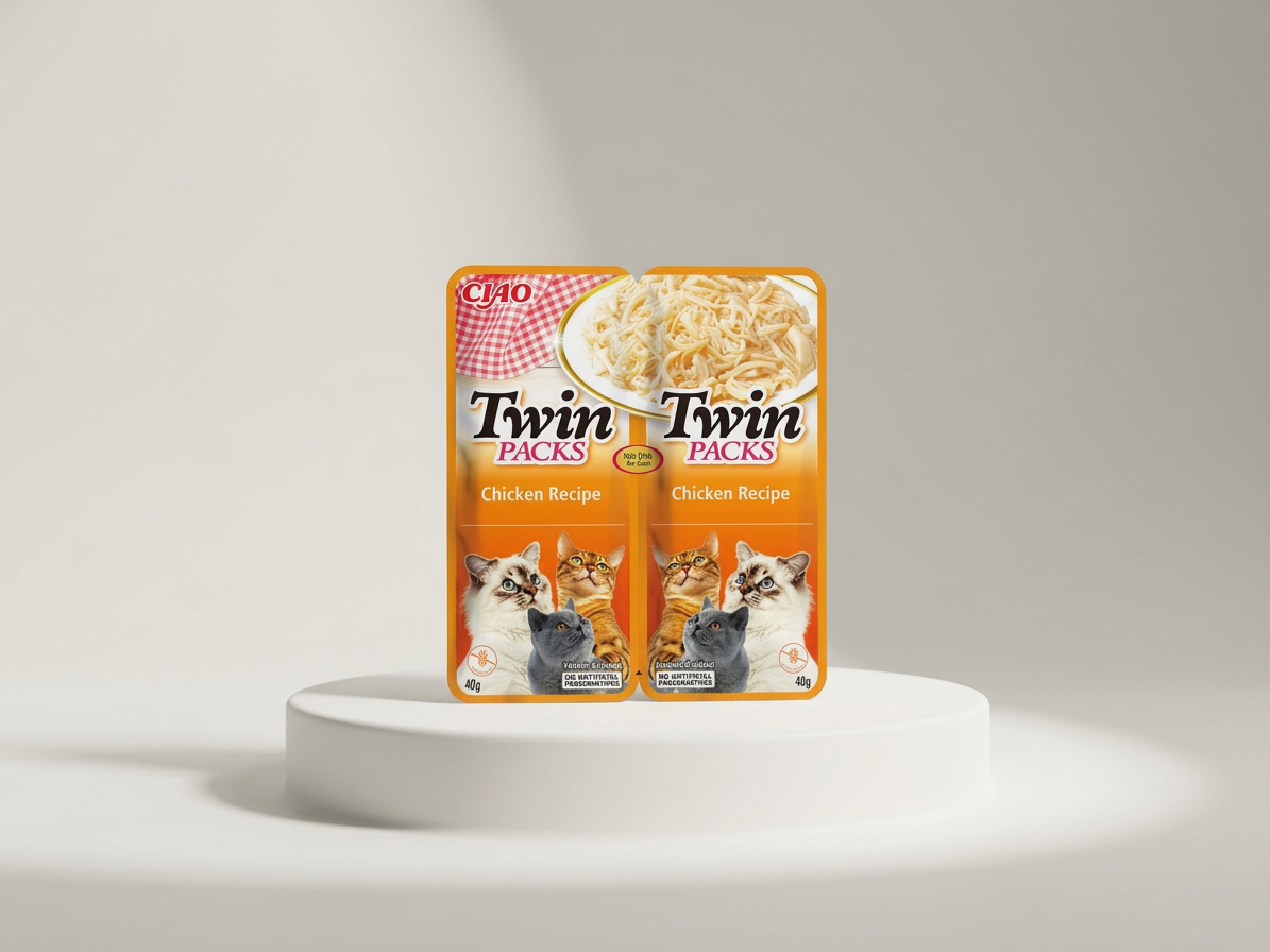 Churu Cat Twin Packs – kuře ve vývaru, doplňkové krmivo 80 g