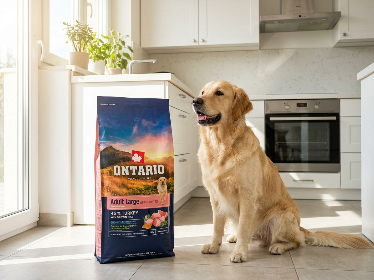 Ontario Large Weight Control Turkey & Brown Rice pro velká plemena 12 kg