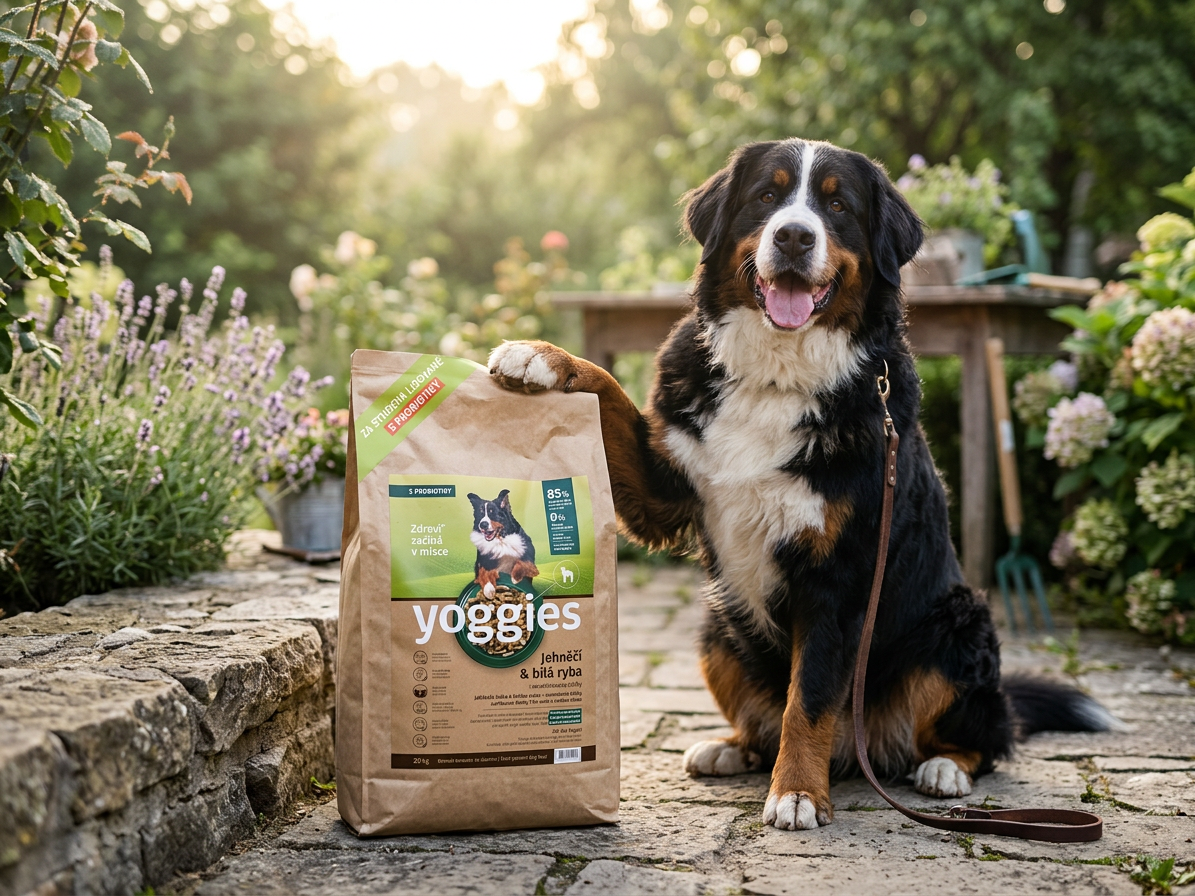 Yoggies jehněčí a bílá ryba – granule lisované za studena 20 kg