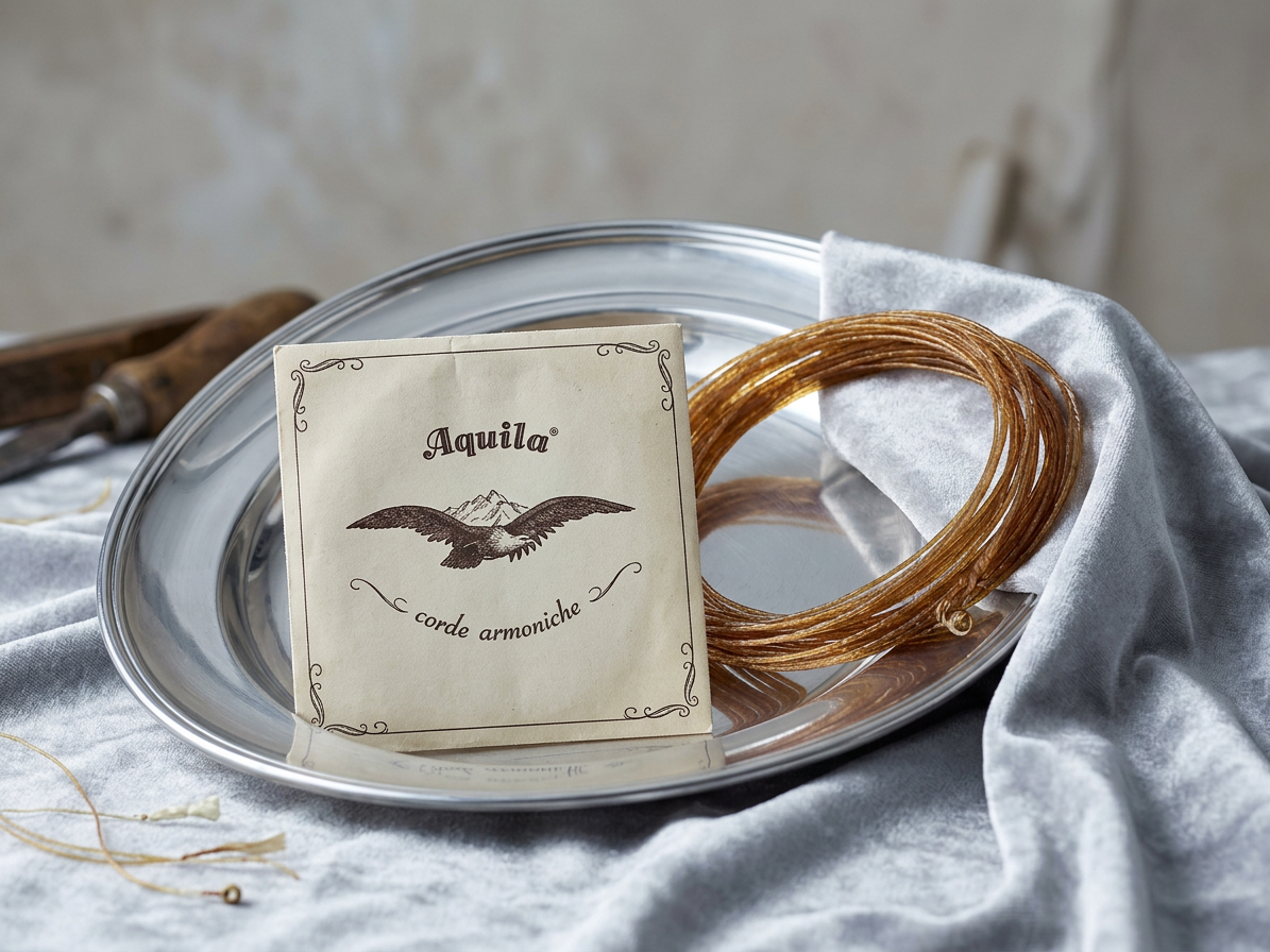 Aquila, Hustě opředená střevová struna - ryzí stříbro (F)