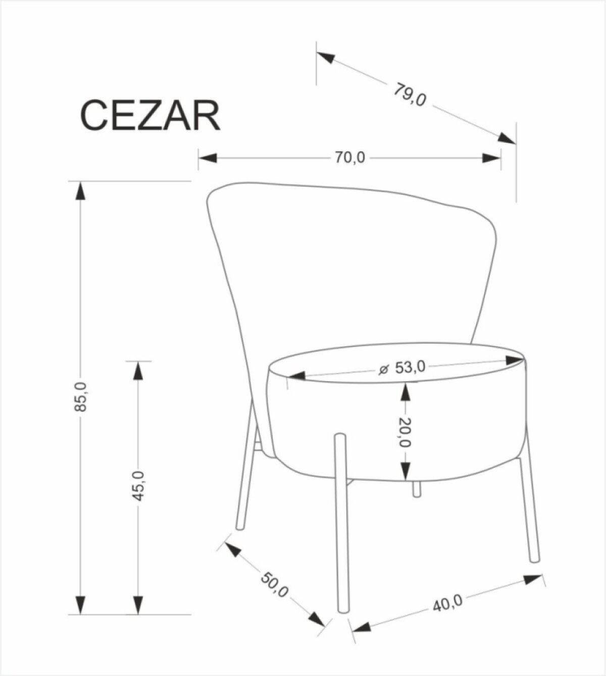 Čalouněné křeslo CEZAR béžové