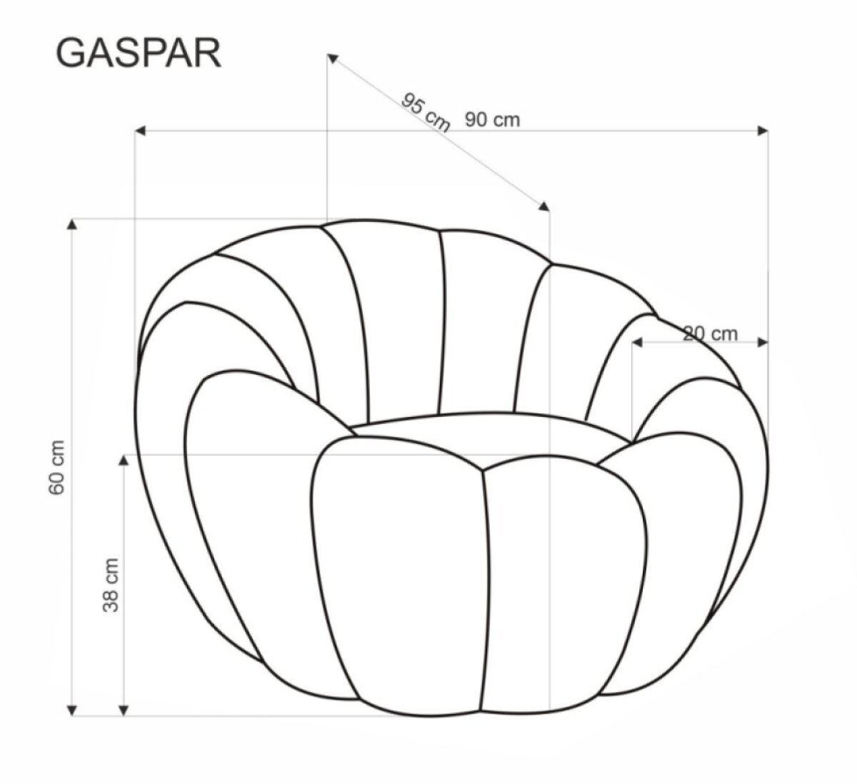 Halmar GASPAR relaxační křeslo krémové