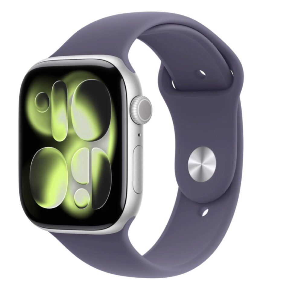 Apple Watch 11 GPS 42mm Silver Aluminium Case with Purple Fog Sport Band - M/L