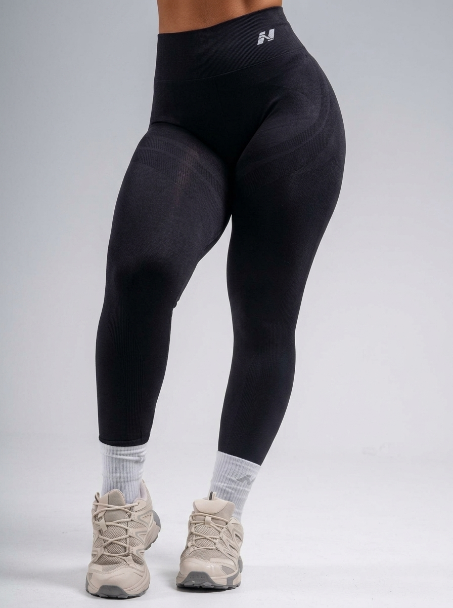 Bezešvé push-up legíny NEBBIA PRIMAL 850 s kapsičkou černé