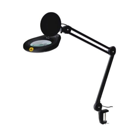 Stolní lupa s LED osvětlením, s výměnnými skly 3+5D - černá/lesk