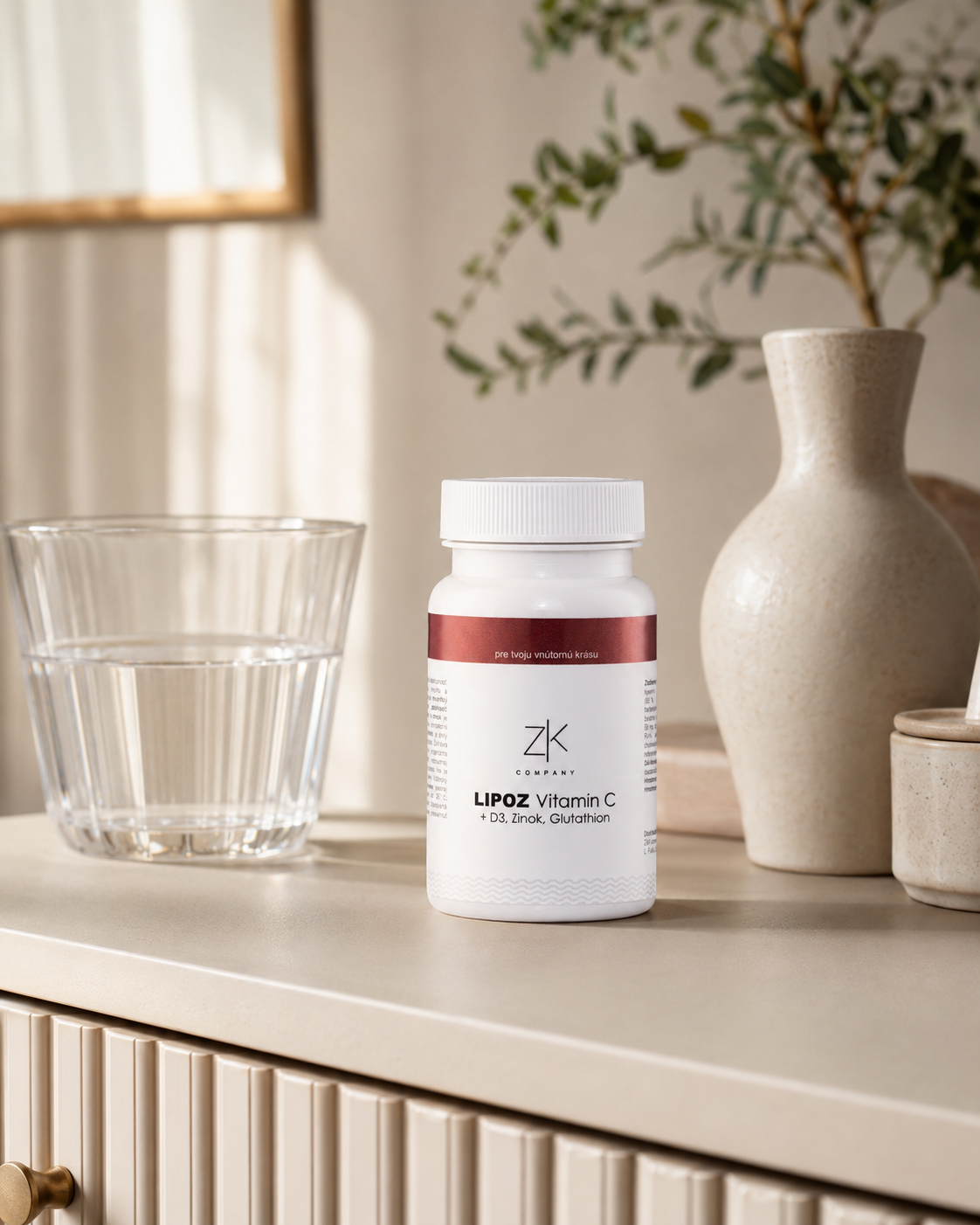 ZK LIPOZ Vitamín C + D3, Zn, glutathion 60 kapsúl