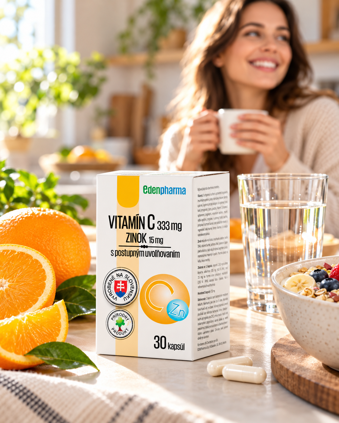Vitamín C + Zinok s postupným uvoľňovaním 30 kapsúl