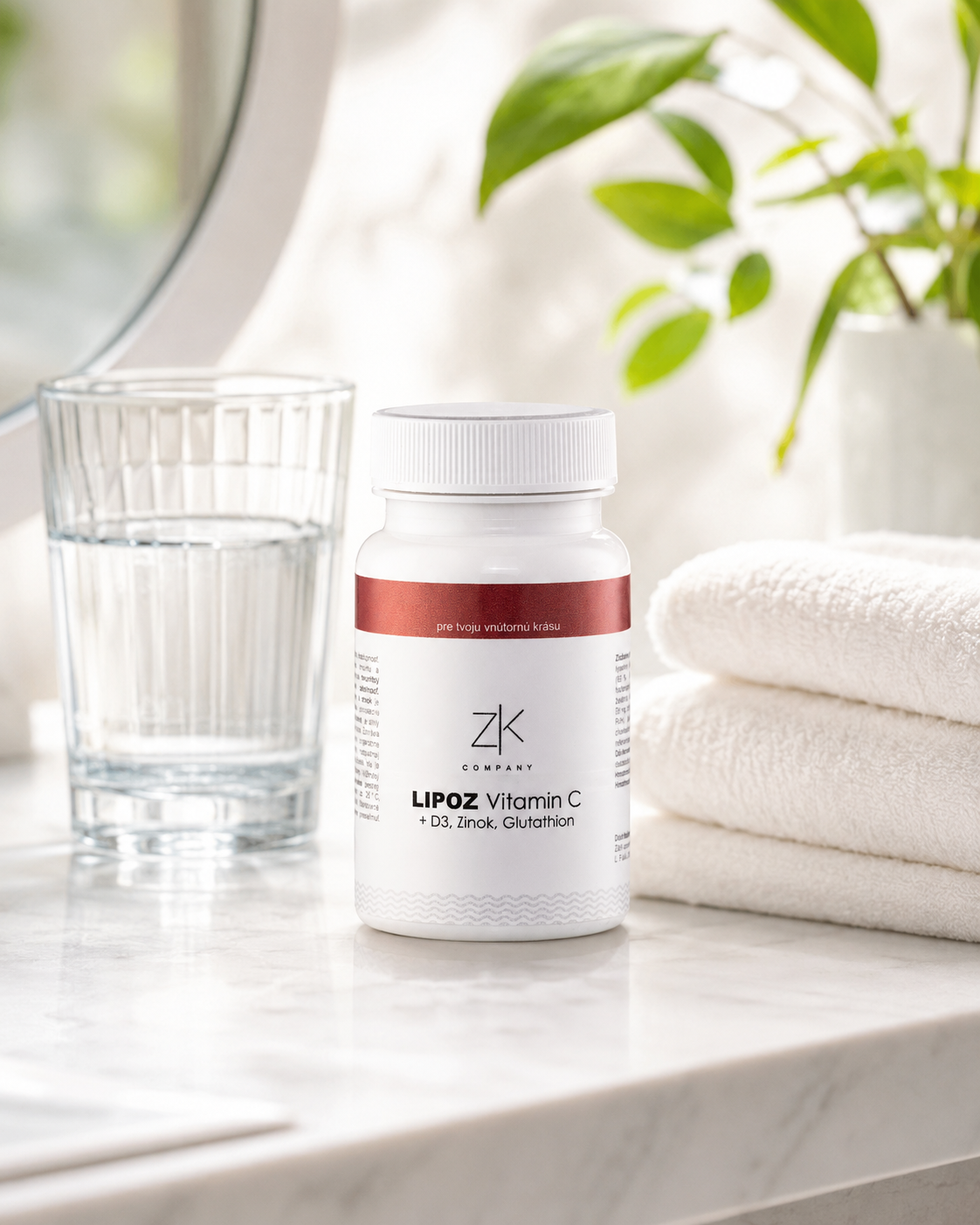 ZK LIPOZ Vitamín C + D3, Zn, glutathion 60 kapsúl