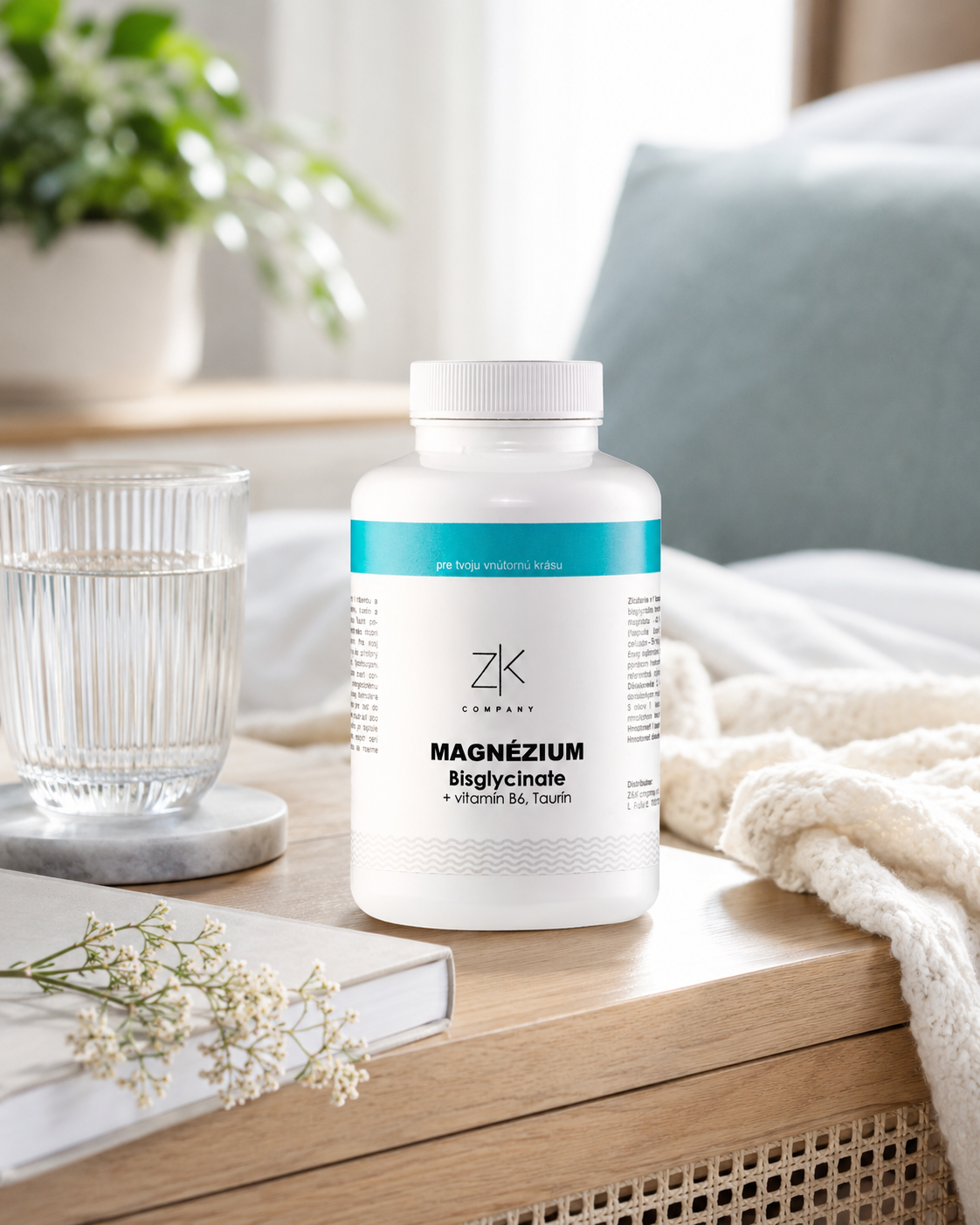 ZK MAGNÉZIUM Bisglycinate + vitamín B6, taurín 120 kapsúl