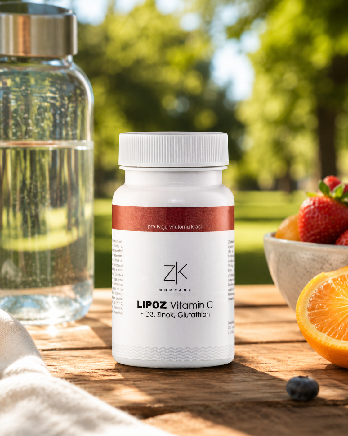 ZK LIPOZ Vitamín C + D3, Zn, glutathion 60 kapsúl