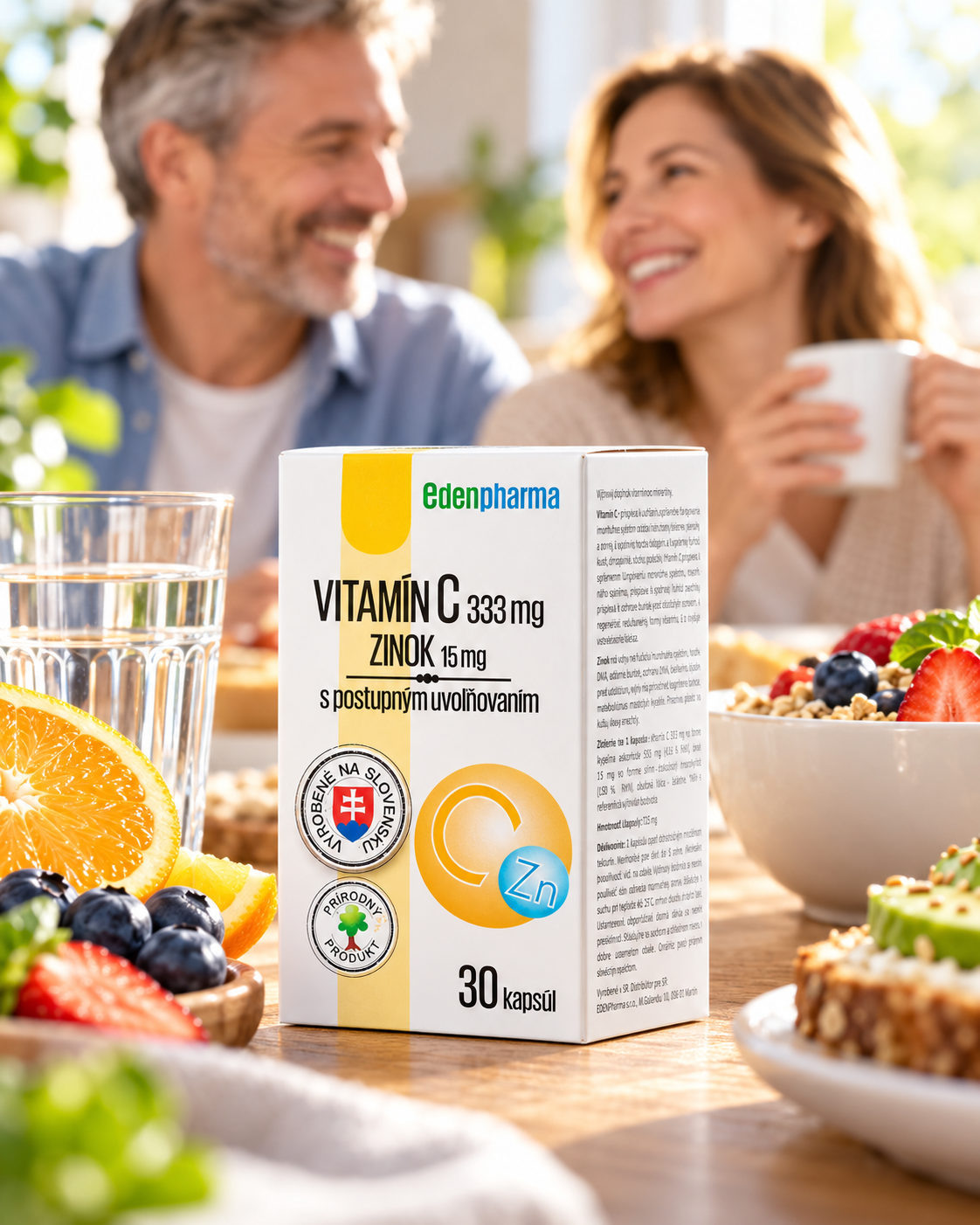 Vitamín C + Zinok s postupným uvoľňovaním 30 kapsúl