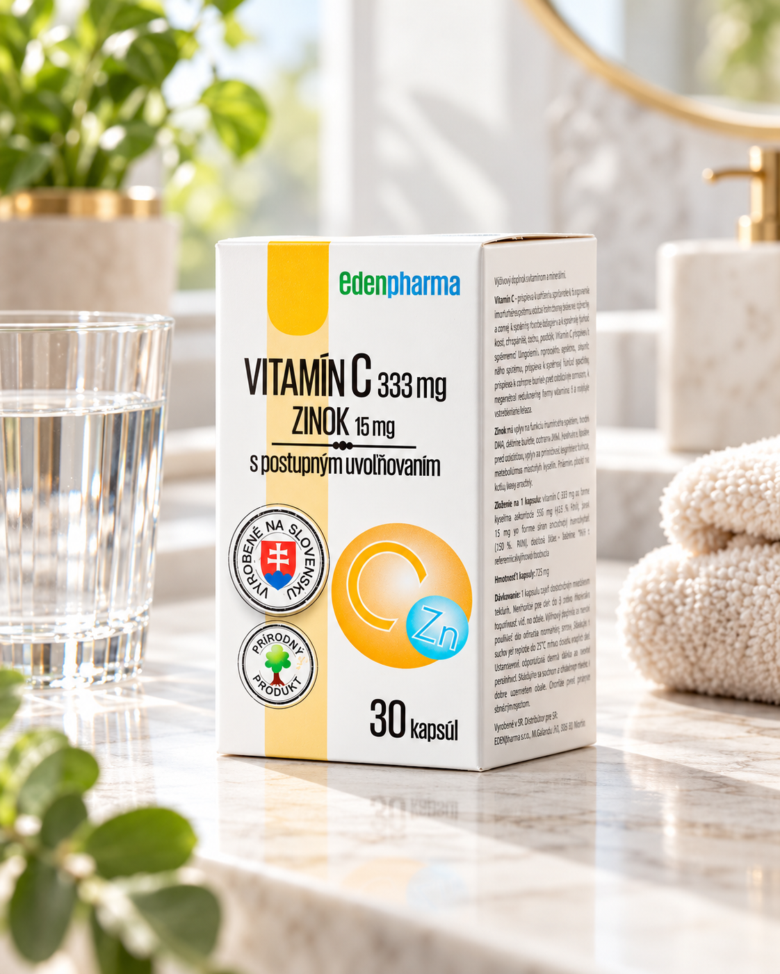 Vitamín C + Zinok s postupným uvoľňovaním 30 kapsúl
