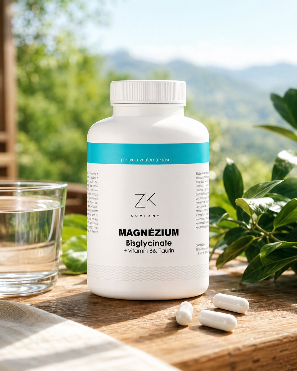 ZK MAGNÉZIUM Bisglycinate + vitamín B6, taurín 120 kapsúl