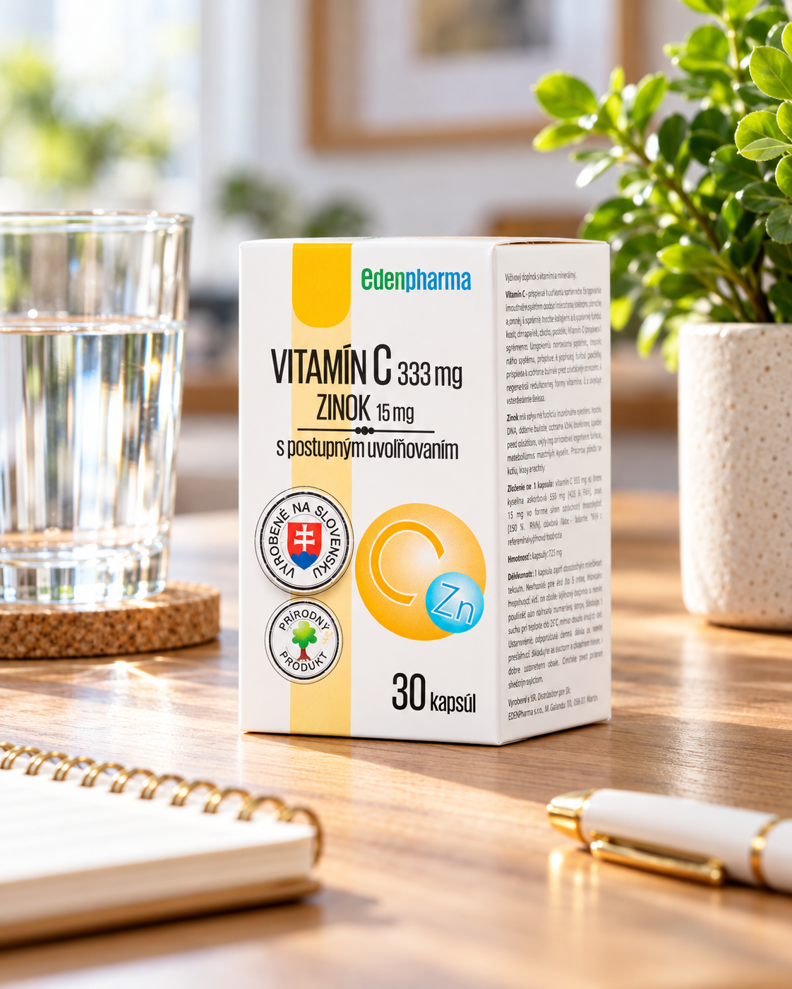 Vitamín C + Zinok s postupným uvoľňovaním 30 kapsúl